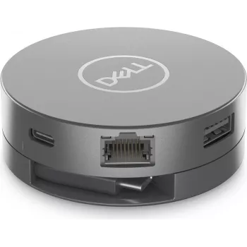 Dell 6-w-1 Adapter wieloportowy USB-C DA305Z - HDMI, DisplayPort, VGA, USB-A, USB-C PD, Gigabit Ethernet