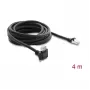 Delock 4m Kabel do kamery GigE Kat.6 S/FTP RJ45 90° kątowy z blokadą śrubową do RJ45 prosty - Czarny
