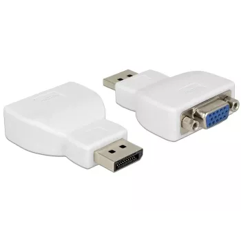 DELOCK Adapter DisplayPort 1.1 Męski na VGA Żeński Biały