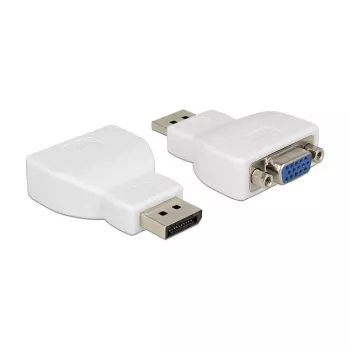 DELOCK Adapter DisplayPort 1.1 Męski na VGA Żeński Biały