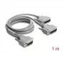 Delock adapter kabel Y szeregowy RS-232 LFH D-Sub HD 60 pin męski na 2x D-Sub 25 pin męski, 1 m, szary
