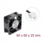 Delock Axial Fan 48 V DC, 60 x 60 x 25 mm z 4-pinowym złączem PWM, czarny