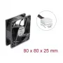 Delock Axial Fan 48 V DC, 80 x 80 x 25 mm z 4-pin PWM Connector, Czarny