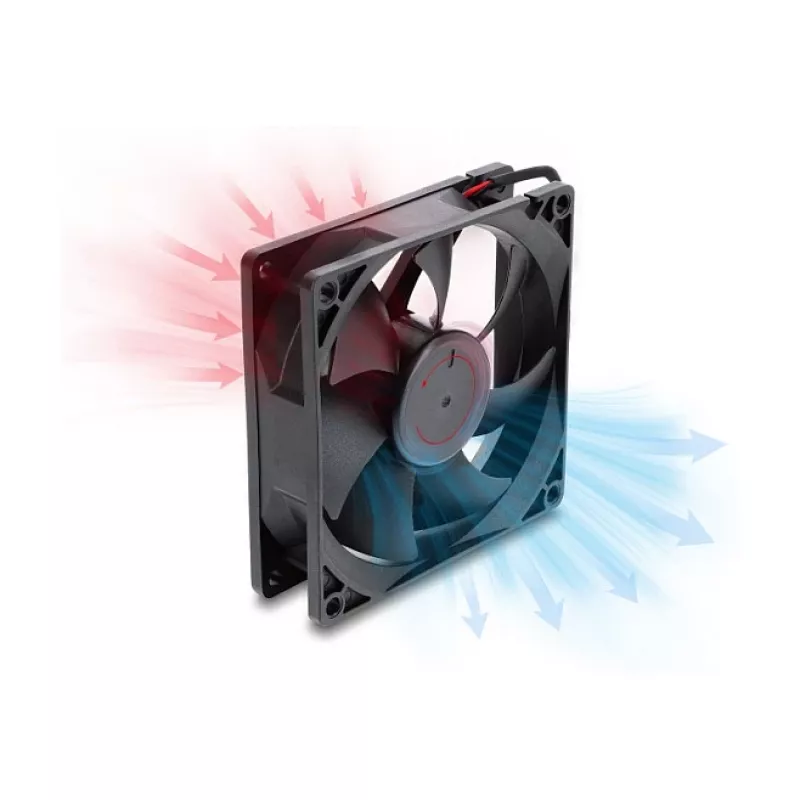 Delock Axial Fan 48 V DC, 92 x 92 x 25 mm z 2-pinowym złączem wentylatora, czarny
