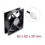 Delock Axial Fan 48 V DC, 92 x 92 x 25 mm z 2-pinowym złączem wentylatora, czarny