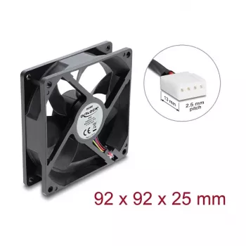 Delock wentylator osiowy 48 V DC 92x92x25 mm 4-pin PWM (67452), czarny