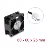 Delock Axial Fan 48V DC 60x60x25mm z 2-Pin Connector Czarny