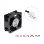 Delock Axial Fan 48V DC 60x60x25mm z 2-Pin Connector Czarny