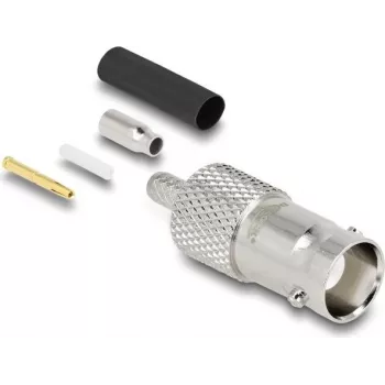 Delock żeńskie złącze BNC zaciskane do RG-174 / RG-316 z koszulką termokurczliwą 91760