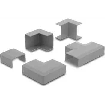 Złącze kanału kablowego Delock do kanałów 30 x 14 mm, zestaw 5 sztuk, szary 22098