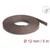 Rękaw do zarządzania kablami Delock, 12 mm, pleciony, odporny na gryzonie, rozciągliwy, 5 m, brązowy