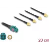 Kabel Delock Mini FAKRA Z żeński Quad do 4 x SMA męski 0,2 m RG-174 90283