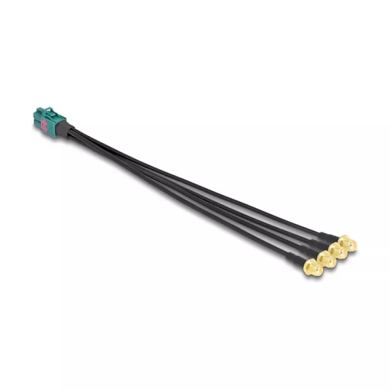 Kabel Delock Mini FAKRA Z żeński Quad do 4 x SMA męski 0,2 m RG-174 90283