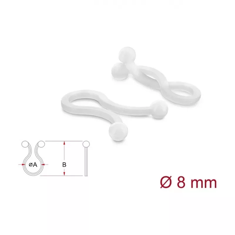 Delock spiralny oplot kablowy 8 mm przezroczysty, 100 sztuk