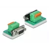 Adapter Delock D-Sub 9 żeński na 6-pinowy blok zaciskowy ze śrubami motylkowymi i przyciskiem 66556