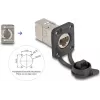 Delock D-Type RJ45 Panel Mount Jack Cat.6A STP z zaciskiem LSA i osłoną IP66