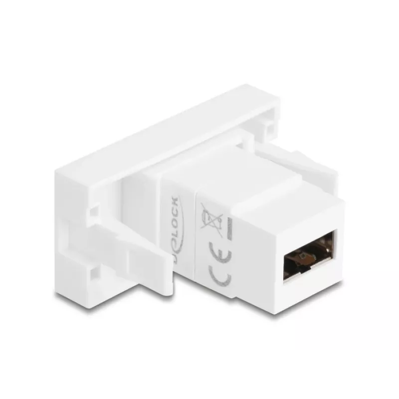 Delock Easy 45 Moduł EASY-USB 2.0 Type-A żeńskie do EASY-USB Type-A żeńskie Biały 90866