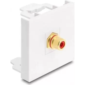 Moduł Delock Easy 45 RCA żeńskie do RCA żeńskich pozłacany czerwony/biały (91818)
