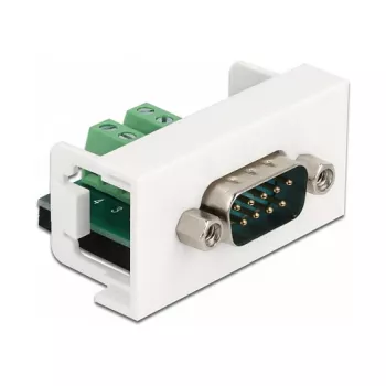Delock Easy 45 moduł zatrzaskowy D-Sub 9-pin męski do 10-pin złącze zaciskowe, biały RAL 9003 81351