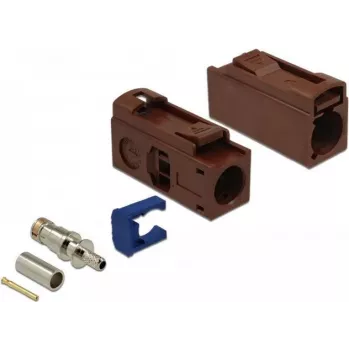 DeLOCK FAKRA F Jack 25 mm (Long) do zaciskania - orzechowy brąz, RAL 8011 89690