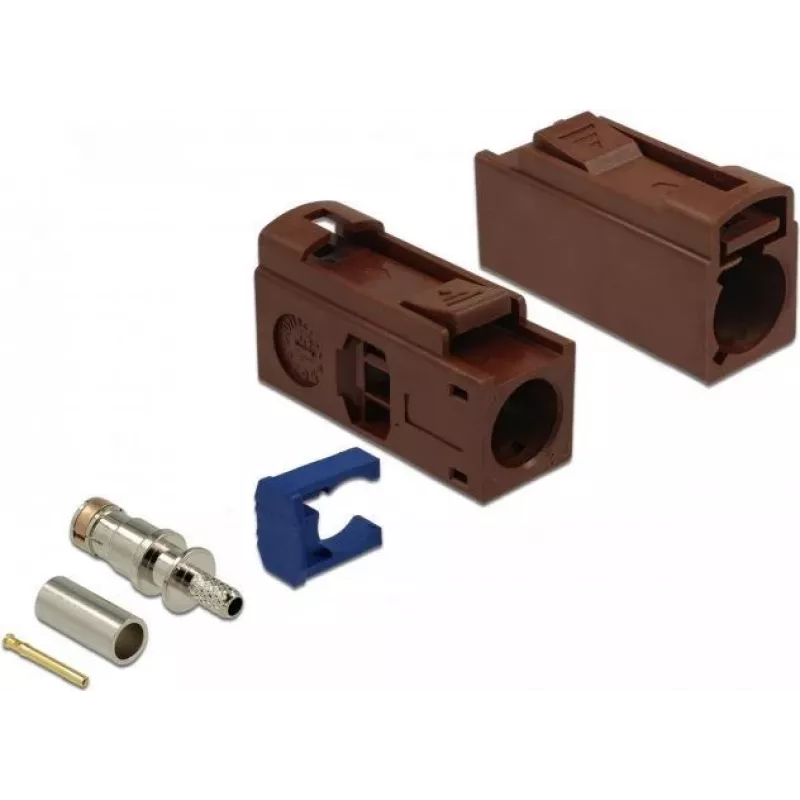 DeLOCK FAKRA F Jack 25 mm (Long) do zaciskania - orzechowy brąz, RAL 8011 89690