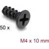 Śruba do wentylatora Delock M4 x 10 mm 50 sztuk czarna 60988