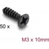 Zestaw śrub wentylatora Delock M3 x 10 mm, 50 sztuk, czarny 60986