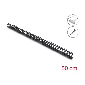Delock elastyczny kanał kablowy samoprzylepny i przykręcany 25 x 26 mm - długość 50 cm czarny
