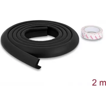 Delock piankowa listwa ochronna na krawędzie 24 x 8 mm - długość 2 m czarna (18485)