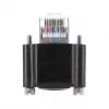 Delock GigE Camera Cable Cat.6 S/FTP 3m, RJ45 90° Angled Plug with Screws (28mm) do RJ45 Straight Plug, Czarny