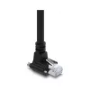 Delock Kabel do kamery GigE Złącze RJ45 90° kątowe ze śrubami, długość złącza 28 mm do złącza RJ45 Kat.6 S/FTP 5 m Czarny