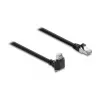 Delock Kabel do kamery GigE Złącze RJ45 90° kątowe ze śrubami, długość złącza 28 mm do złącza RJ45 Kat.6 S/FTP 5 m Czarny