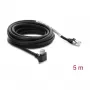 Delock Kabel do kamery GigE Złącze RJ45 90° kątowe ze śrubami, długość złącza 28 mm do złącza RJ45 Kat.6 S/FTP 5 m Czarny