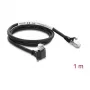 Delock GigE Camera Cable RJ45 Male 90° Angled with Screws, 28 mm Connector Length to RJ45 Male Cat.6 S/FTP 1 m Black