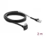 Delock GigE Camera Cable RJ45 Male 90° Angled with Screws to RJ45 Male, Cat.6 S/FTP, 2m, Black