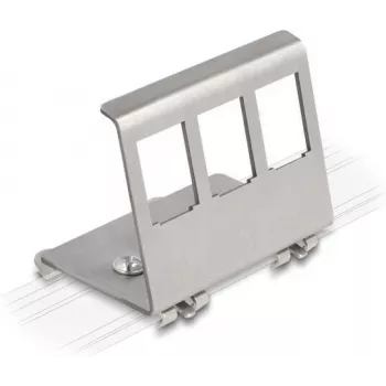 Delock Keystone Metalowy Uchwyt 3 Porty do Szyny DIN (88139)