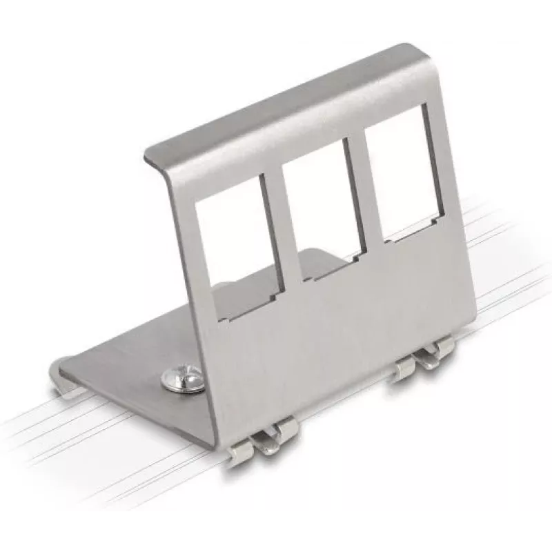 Delock Keystone Metalowy Uchwyt 3 Porty do Szyny DIN (88139)