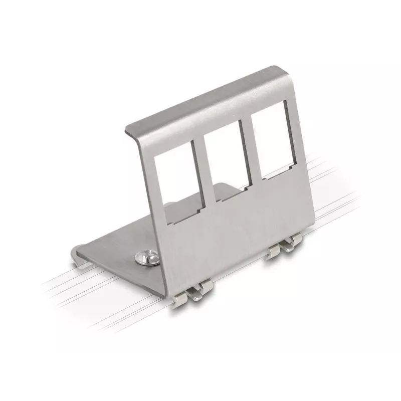 Delock Keystone Metalowy Uchwyt 3 Porty do Szyny DIN (88139)