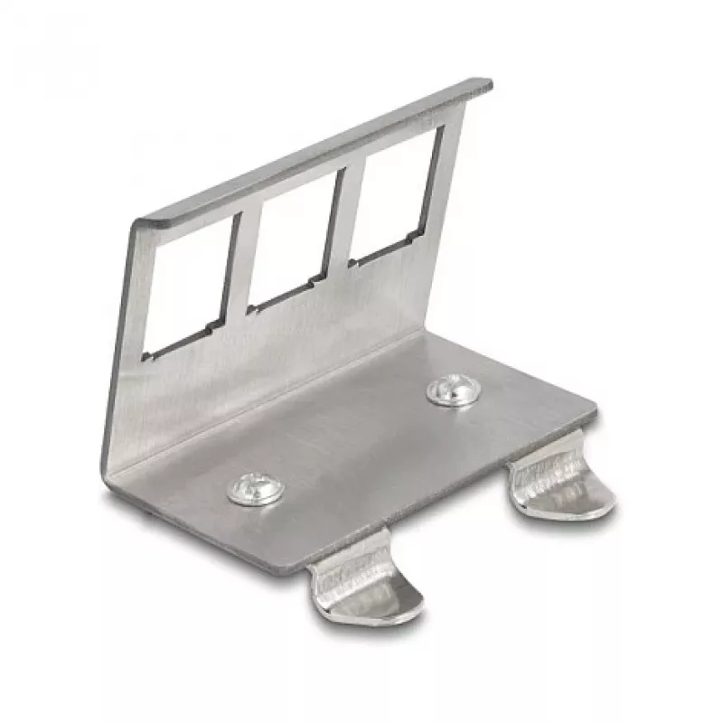 Delock Keystone Metalowy Uchwyt 3 Porty do Szyny DIN (88139)