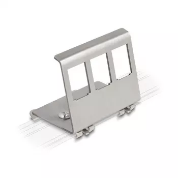 Delock Keystone Metalowy Uchwyt 3 Porty do Szyny DIN (88139)