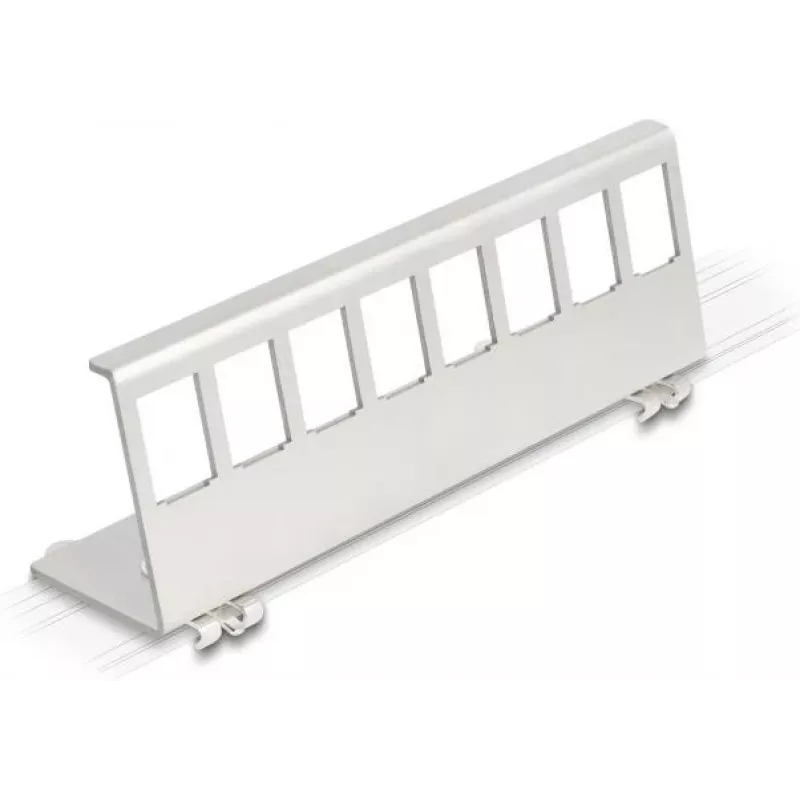 Delock Keystone metalowy uchwyt 8-portowy na szynę DIN (90657)