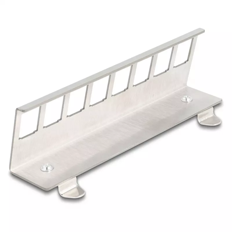 Delock Keystone metalowy uchwyt 8-portowy na szynę DIN (90657)