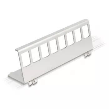 Delock Keystone metalowy uchwyt 8-portowy na szynę DIN (90657)