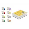 Moduł keystone Delock RJ-45 żeński na LSA żeński STP CAT 6a, 8 szt. (szary, niebieski, żółty, czerwony, zielony, pomarańczowy, fioletowy, neonowo-żółty) 87896