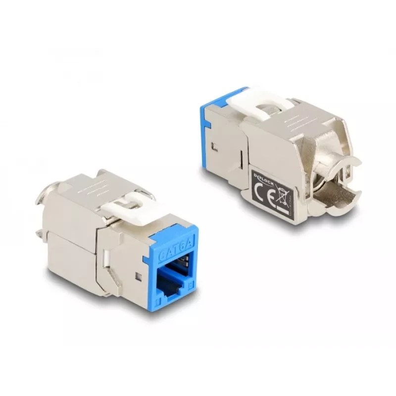 Moduł keystone Delock RJ-45 żeński na LSA żeński STP CAT 6a, 8 szt. (szary, niebieski, żółty, czerwony, zielony, pomarańczowy, fioletowy, neonowo-żółty) 87896