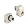 Adapter Delock M12 X-Coded 8-pin żeński na RJ45 żeński Cat.6A STP metalowy 60685