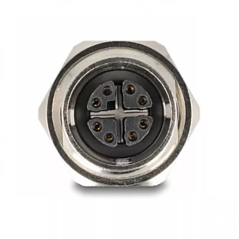 Adapter Delock M12 X-Coded 8-pin żeński na RJ45 żeński Cat.6A STP metalowy 60685