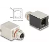 Adapter Delock M12 X-coded 8-pin żeński na RJ45 żeński Cat.6A STP ekranowany prosty