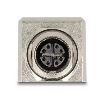 Adapter Delock M12 X-coded 8-pin żeński na RJ45 żeński Cat.6A STP ekranowany prosty