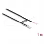 Delock M4 NTC Termistorowy czujnik temperatury z kablem, 2 otwarte końce, 10 kOhm, B25/85 3977K, 1 m, PVC, czarny